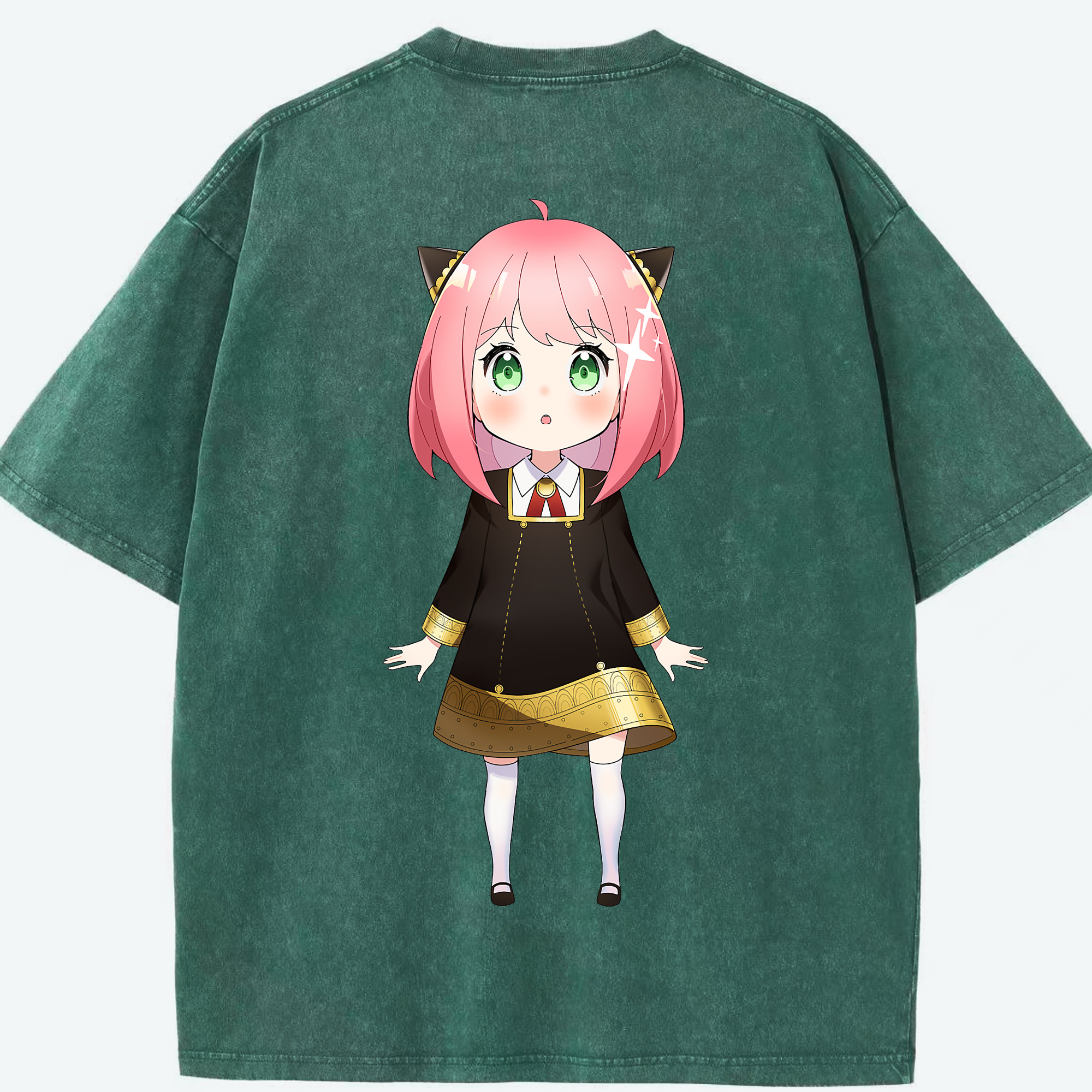 （画像用） SPY×FAMILY间谍家家酒 綿100% ヴィンテージ風 半袖Tシャツ（背面プリント）